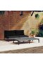 3 Piece Garden Lounge Set Dark Grey Half Round Poly Rattan
