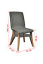 Oak Indoor Fabric Dining Chair Set 4 pcs Dark Grey - 3