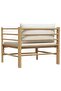Garden Sofa with Cream White Cushions Bamboo - 5