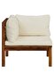 2 Piece Sofa Set with Cream White Cushions Solid Acacia Wood - 4