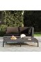 Garden Sofa with Cushions Half Round Poly Rattan