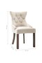 Dining Chairs 6 pcs Beige Fabric - 3