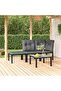 4 Piece Garden Lounge Set Black and Grey Poly Rattan