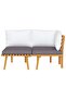2 Piece Garden Lounge Set with Cushions Solid Acacia Wood - 2