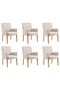 Dining Chairs with Armrests 6 pcs Beige Fabric
