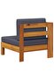 Middle Sofa with 1 Armrest Dark Grey Solid Acacia Wood - 4