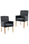 Dining Chairs with Armrests 2 pcs Grey Fabric
