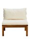 2 Piece Garden Sofa Set with Cream White Cushions Acacia Wood - 2