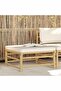 Garden Footrest with Cream White Cushion Bamboo