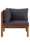Corner Sofas 2 pcs with Dark Grey Cushions Solid Acacia Wood - 4