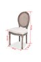 Dining Chairs 4 pcs Linen and Rattan - 3