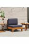 Middle Sofa with Dark Grey Cushions Solid Acacia Wood