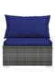 Garden Middle Sofa with Cushions Grey Poly Rattan - 2
