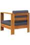 Middle Sofa with 1 Armrest Dark Grey Solid Acacia Wood - 4
