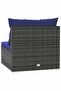 Garden Middle Sofa with Cushions Grey Poly Rattan - 4