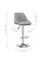 Bar Stool 2 pcs Light Grey Velvet - 3