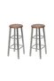 Bar Stools 2 pcs Metal with MDF Seat