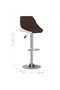 Bar Stools 2 pcs Brown and White Faux Leather - 3