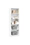 Bookcase White 60x24x176 cm Engineered Wood