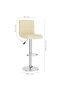 Bar Stools 2 pcs Cream Fabric - 3