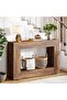 120cm Extra Long Industrial Console Table, 2-Tier Shelf for Behind Couch or Entryway, Rustic Brown - 4