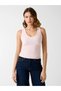 Sleeveless V-Neck Stella Undershirt Knitwear Women Pink Knitwear W6Rr36Z0132-A627 - 5