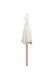 Parasol 270x270 cm Wooden Pole Cream White - 4