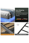 Floating Bed Frame with LED Lights & Charging Station, Grey Linen Metal Platform, Easy Assembly - 3