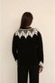 Women's Crew Neck Patterned Long Sleeve Sporty Stylish Knitwear Sweater Suitable for Hijab - 4