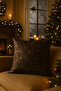 43X43 Velvet Throw Pillow Cover – Luxurious Design with Silver Detailing - Auburn Silver - 3