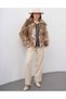 Women's Leopard Print Faux Fur Coat – Stylish and Warm Winter Fur Coat with Leather Detailing and Zipper Closure - 2