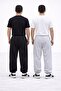 Two Pieces Men's Sweatpants Black Gray Elastic Waist Set1 - 3