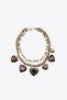 Necklace with multiple heart charms