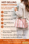 Modern and Classic New Generation PU Leather Handbag for Women, Girl – Heart Charm Top Handle Crossbody Bag - 3