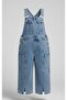 Baby Girl-Child Adjustable Hook Strap Bag and Cargo Pocket Pack Elastic Slit Leg Jeans Salopet - 2