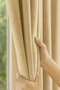 Cream Linen Background Curtain 1St. Quality Draped Fabric, No Pleats, Straight Cut, Ready to Use (1 Piece)