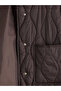 Brown Mock Neck Quilted Oversized Women's Puffer Vest - 6