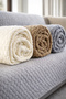 Ponie Embossed Soft Furry Sofa Cover Multi-Purpose Sofa Throw Non-Slip with Sponge (165x205 cm) - 3