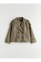 Giyçık Store Khaki Double-Breasted Collar Oversize Women's Trench Coat - 6