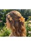 3-Piece Luxury Orange Floral Hair Clip and Side Clip Set - Stylish Hair Accessory - 2