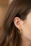 Women's Gold Stainless Steel Serrated Hoop Earrings 16 mm – Tarnish-Free, Allergy-Free Women's Earrings