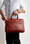 Genuine Leather Briefcase-Laptop Bag with Shoulder Strap - 7
