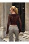 Ruffled Tie Detail Fringed Lace Blouse - 2
