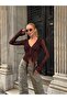 Ruffled Tie Detail Fringed Lace Blouse - 5