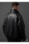 Oversize bomber deri mont - 4