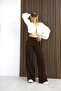 Brown Women's Comfortable Fit Knitwear Pants Size 38/40