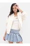 Gj Sleeveless Crew Neck Embroidered Slim Fit Women's Cream Top W6Rp21Ka0H1-G053 - 6