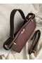 Women's Bag with Velvet Belt Detail and Short & Long Straps - 3