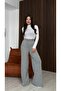 Gray Women's Comfortable Fit Knitwear Trousers Size 38/40 - 4