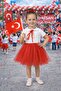 Lined Tulle Short Sleeve Graduation Holiday April 23 Performance Dress - 2